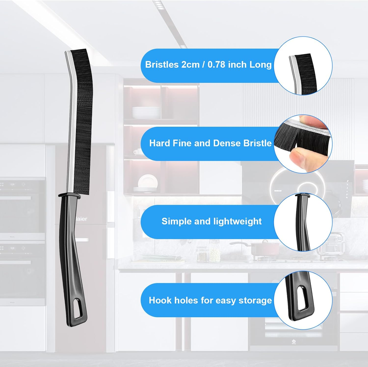 Crevice Cleaning Brush Set - 8 Pcs Multifunctional Cleaning Tools, Hard Bristle Crevice Brushes for Household Use, Bathroom Tiles, Kitchen image number 5