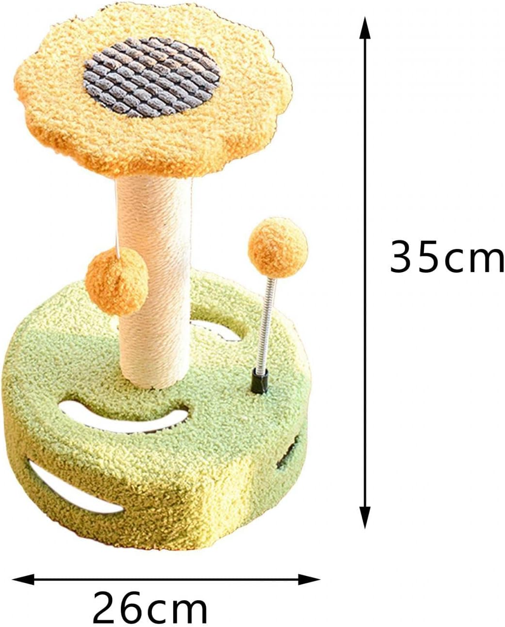 Cat Scratching Post Sisal Rope Scratch Post Cat Furniture Protector Cat for Rest Scratcher for Pet Supplies, Pink Light Blue (Color : Yellow Green)