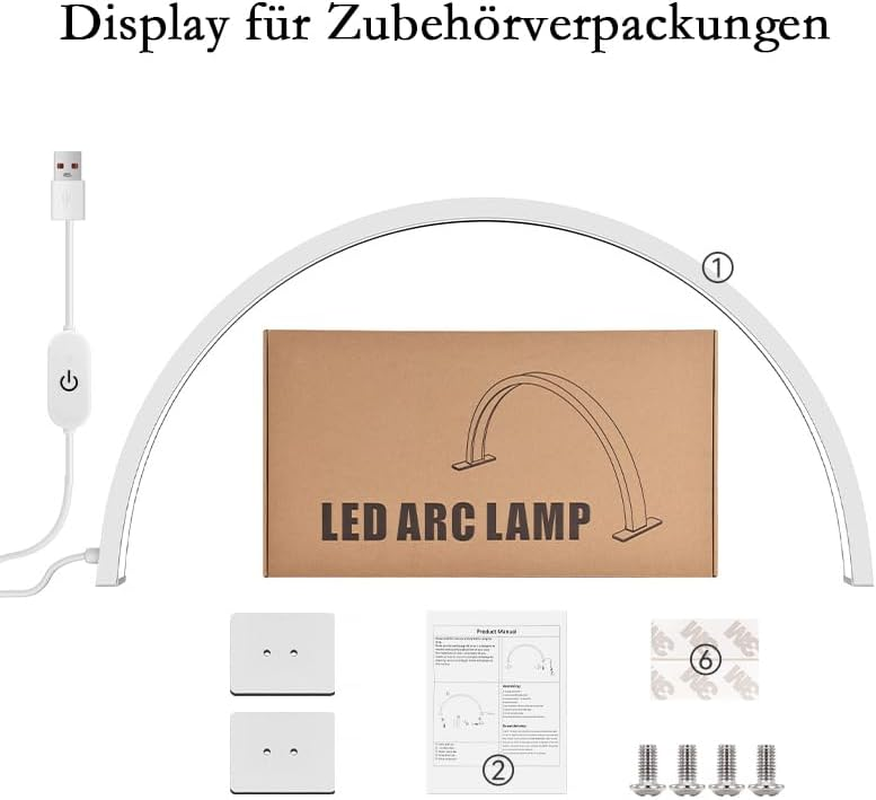 Aipaite L52 Cm (20.47 Inches), H30 Cm (11.81 Inches) Crescent Moon Lamp, Eyelash Cutting Table Lamp, Reading Lamp, Nail Lamp for Nail Table, Interior Lighting Table Lamp, Nail & Face Care Desktop image number 3