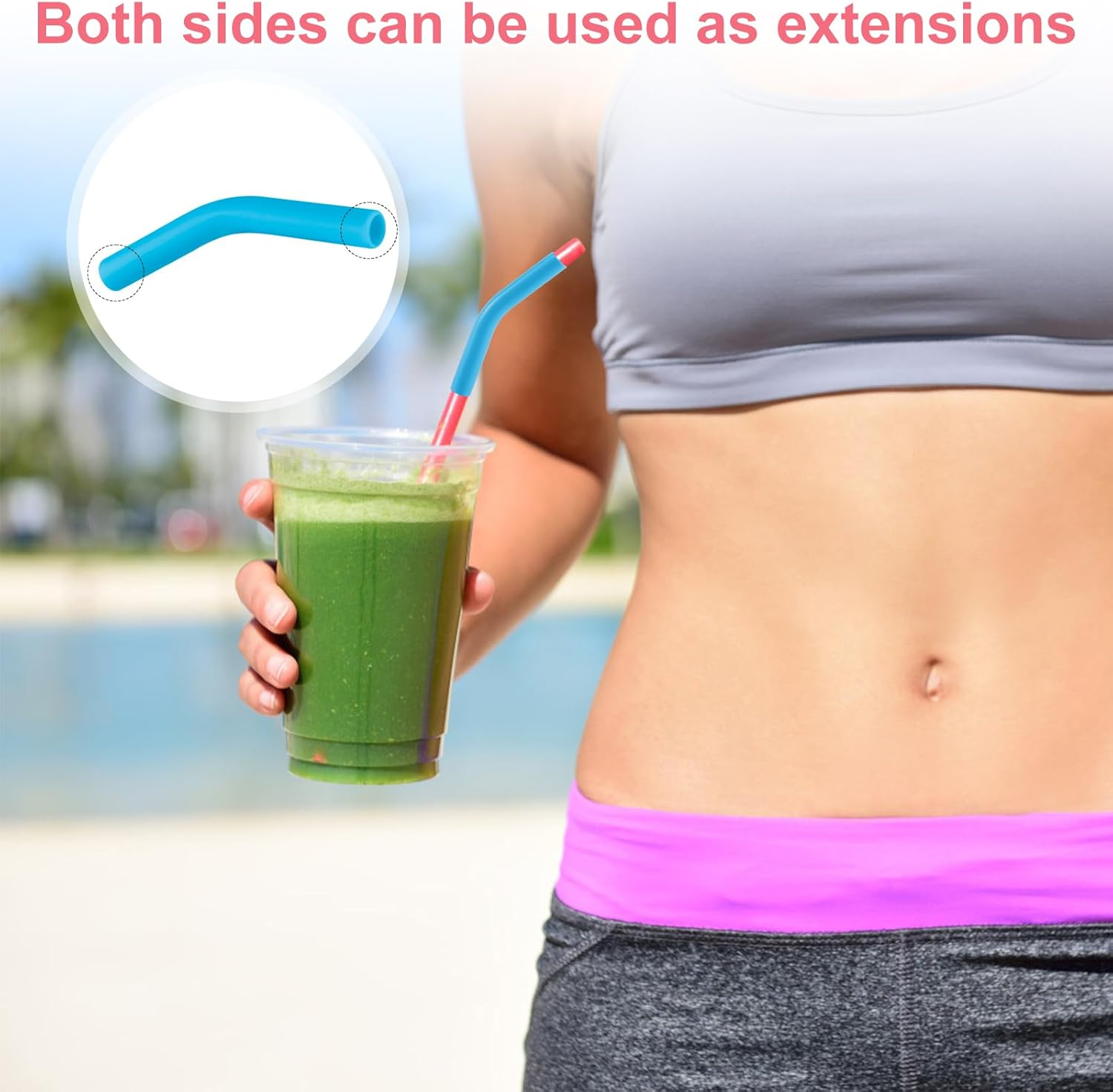 6Pcs Silicone Straw Tips, Reusable Straw Tips Covers Replacement Straw Extender Tip Silicone Straw Elbows Tips Fit for 8Mm 5/16 Inch Outer Diameter Metal Stainless Steel Straws Accessories(Multicolor)