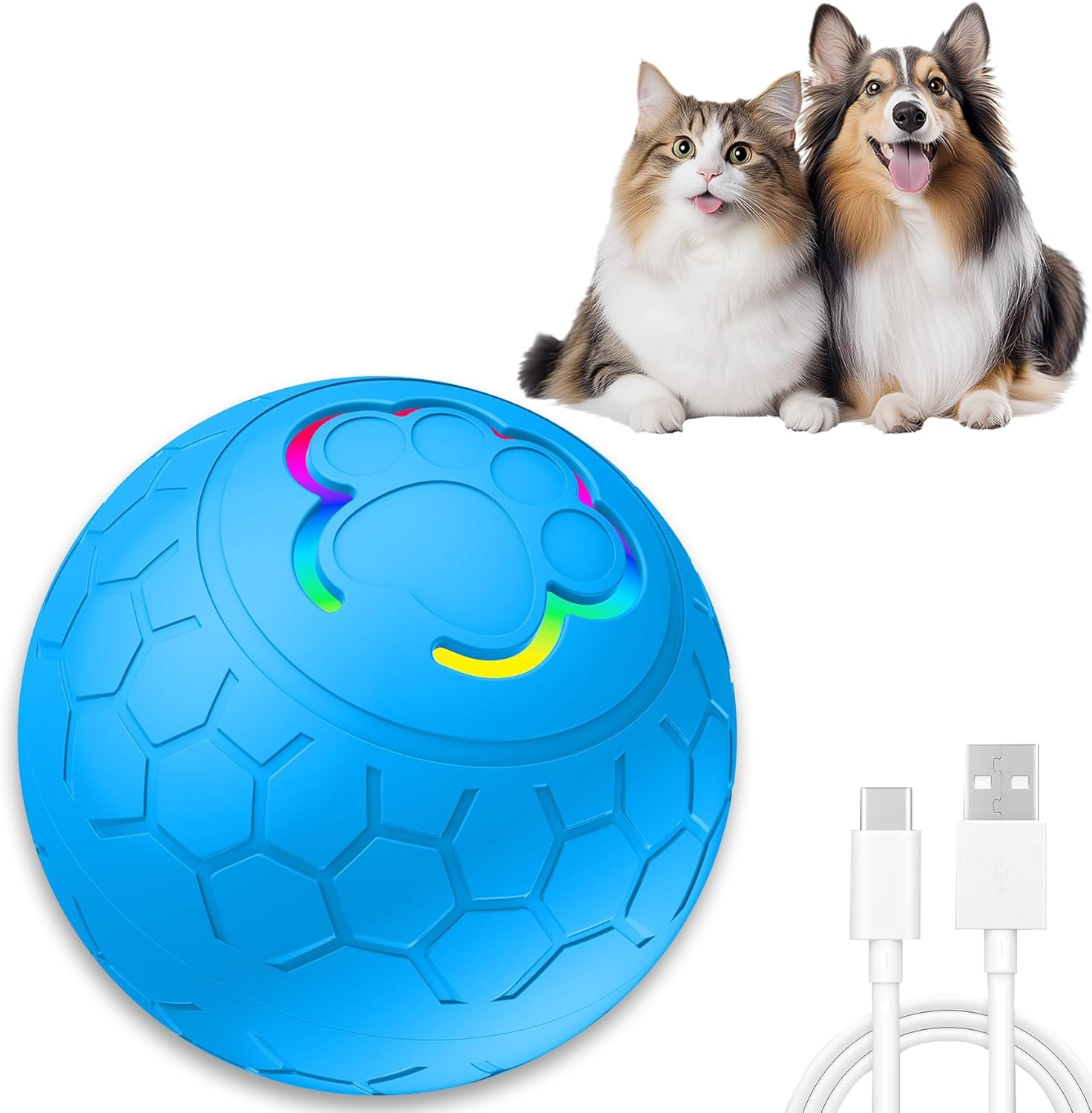 Interactive Dog Toy Ball,Automatic Moving Dog Toy Ball, Vibrating Ball for Dogs for Small, Medium, Large Dogs