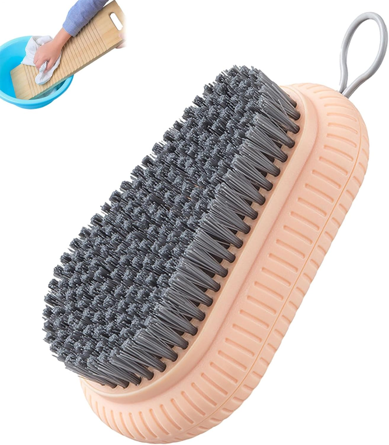 Nail Cleaning Brush - Hand Held Nail Scrubber Ergonomic Finger Washer | Textured Heavy Duty Nylon Pheels, Portable Grooming Solution for The