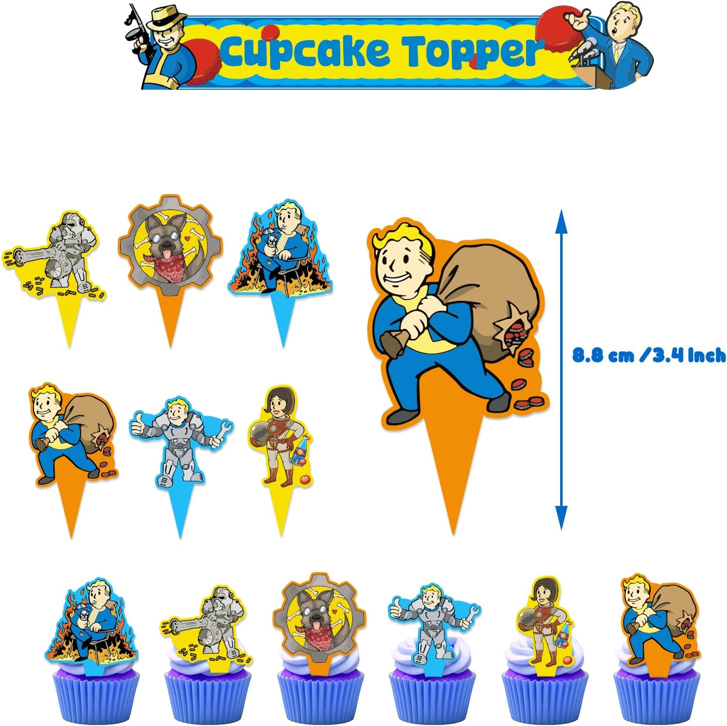 Game Birthday Party Supplies,Game Party Decorations Included Birthday Banner,Cake Topper,12 Cupcake Toppers,16 Balloons image number 1