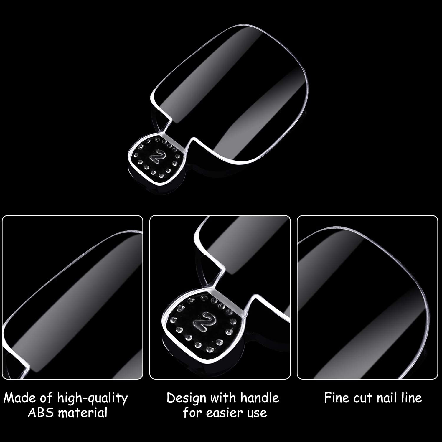 100 Pieces False Toenails Tip with Box, Acrylic Artificial Toenails French Full Cover Toe Art Nails for Women, 10 Sizes for Nail Salon and Foot Decoration (Clear) image number 5