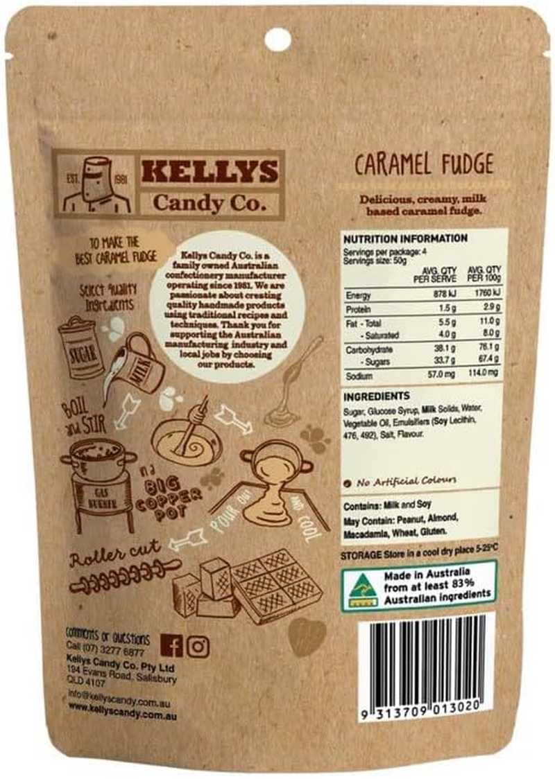 Kellys Candy Co Caramel Fudge 180G