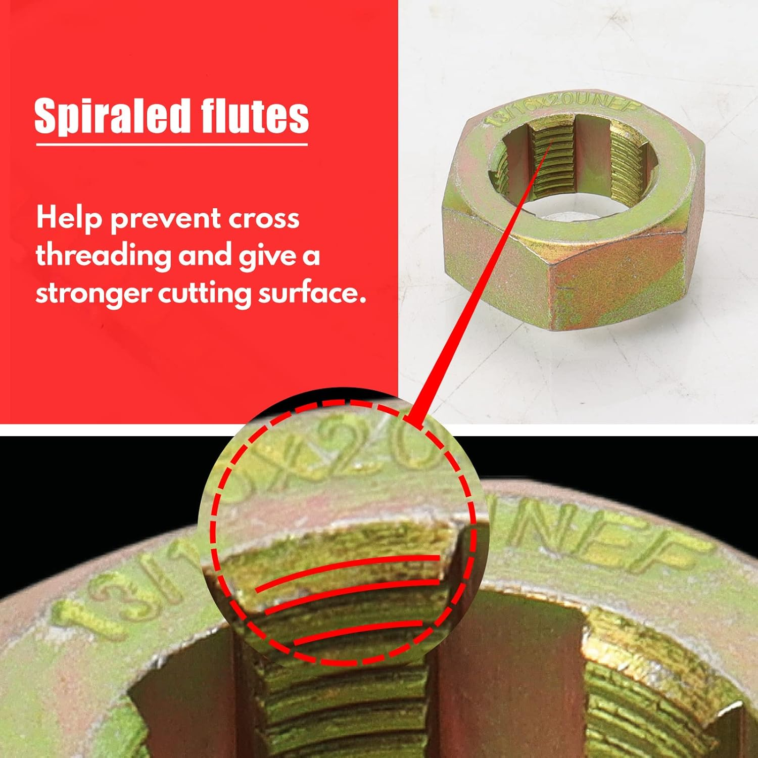 BILITOOLS 10-Piece Axle Spindle Thread Chaser Set, Thread Rethreading Restorer Tool Metric M20 M22 M24 & UNF 13/16&rdquo;3/4&rdquo; image number 5