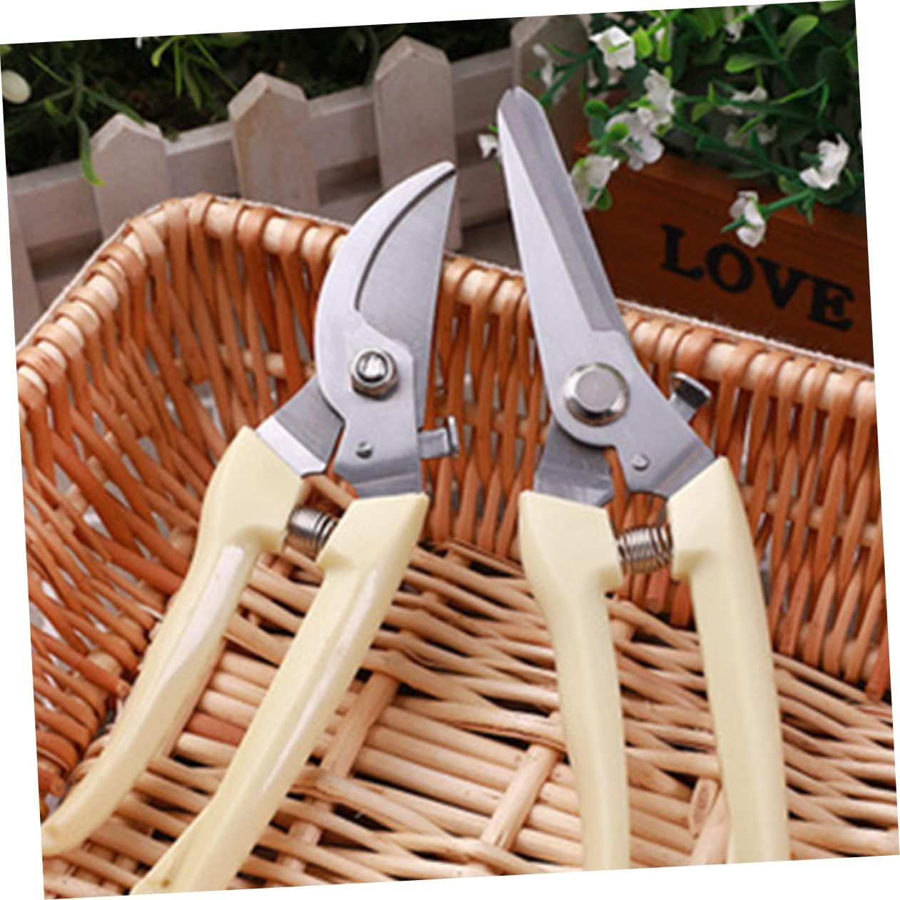 SUPVOX Garden Pruner Shears Stainless Steel One-Handed Pruning Shears Comfortable Grip for Gardening