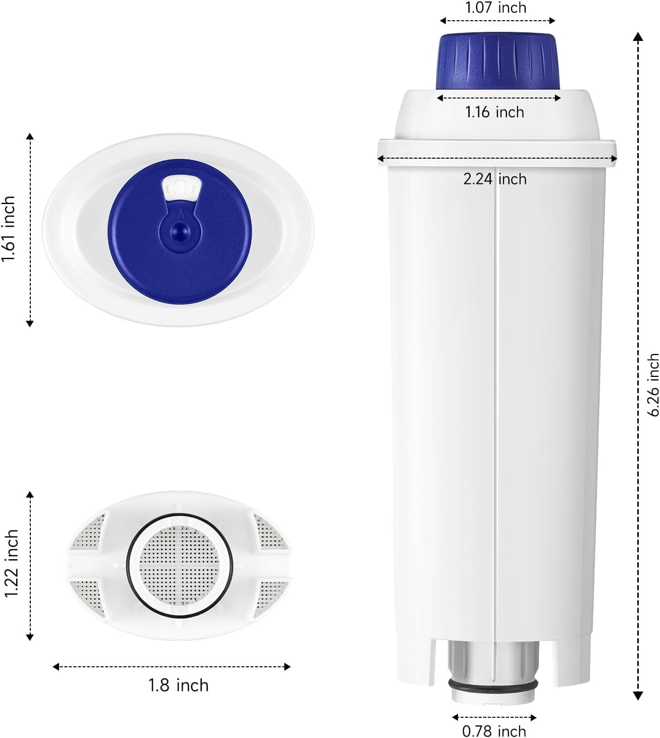 Molifal Coffee Machine Filter, Water Filter Replacement Compatible with Delonghi ECAM Series, Dinamica, Cappuccino System, Magnifica, ETAM Autentica, Various Models from Esam (6) image number 4