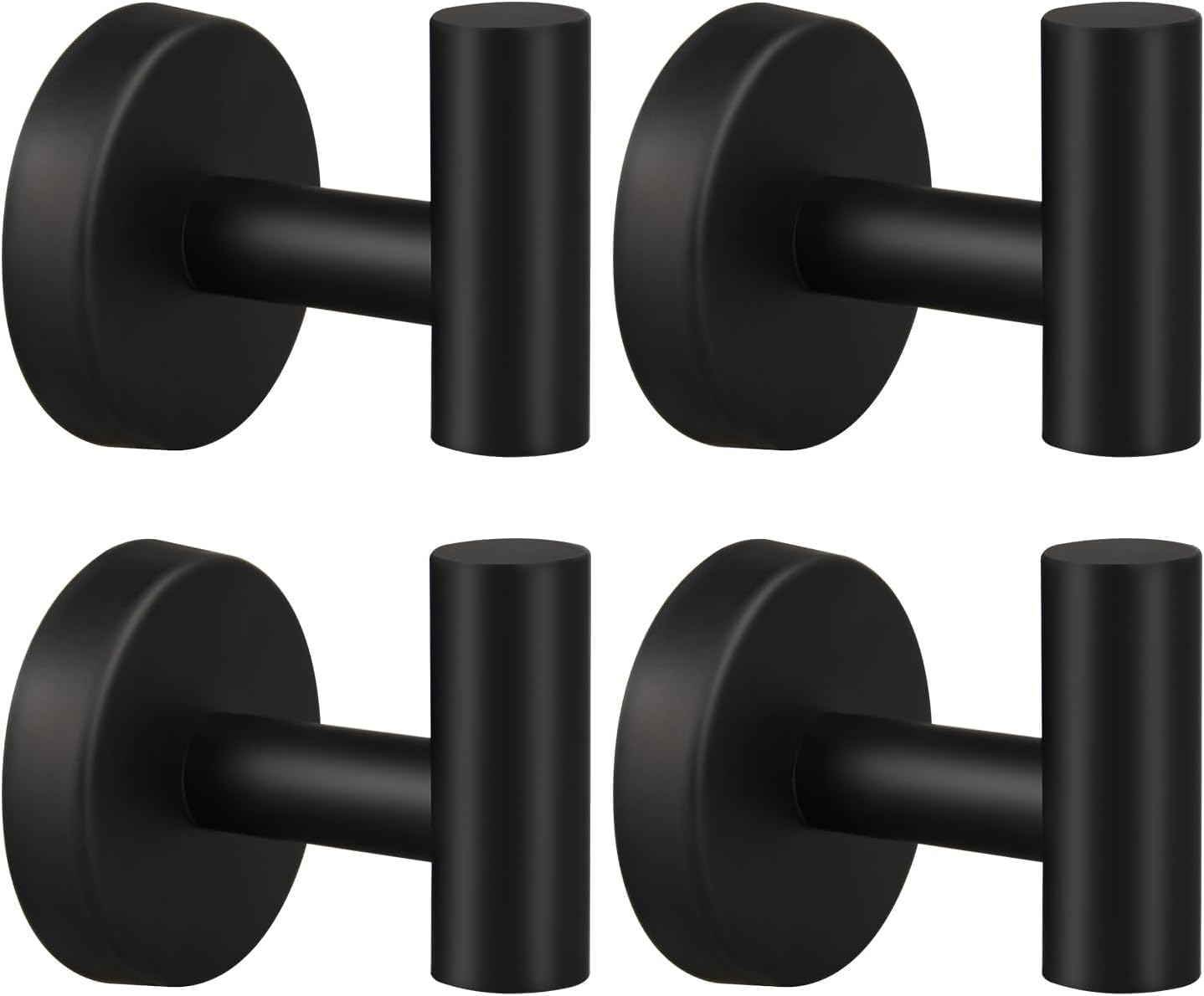 Stylora 6PCS Black Shower Hooks for inside Shower Rust Resistant Waterproof Hooks Stainless Steel Wall Hooks Adhesive Towel Hooks for Bathrooms Metal Adhesive Hooks Kitchen Wall Hooks Holds 2KG