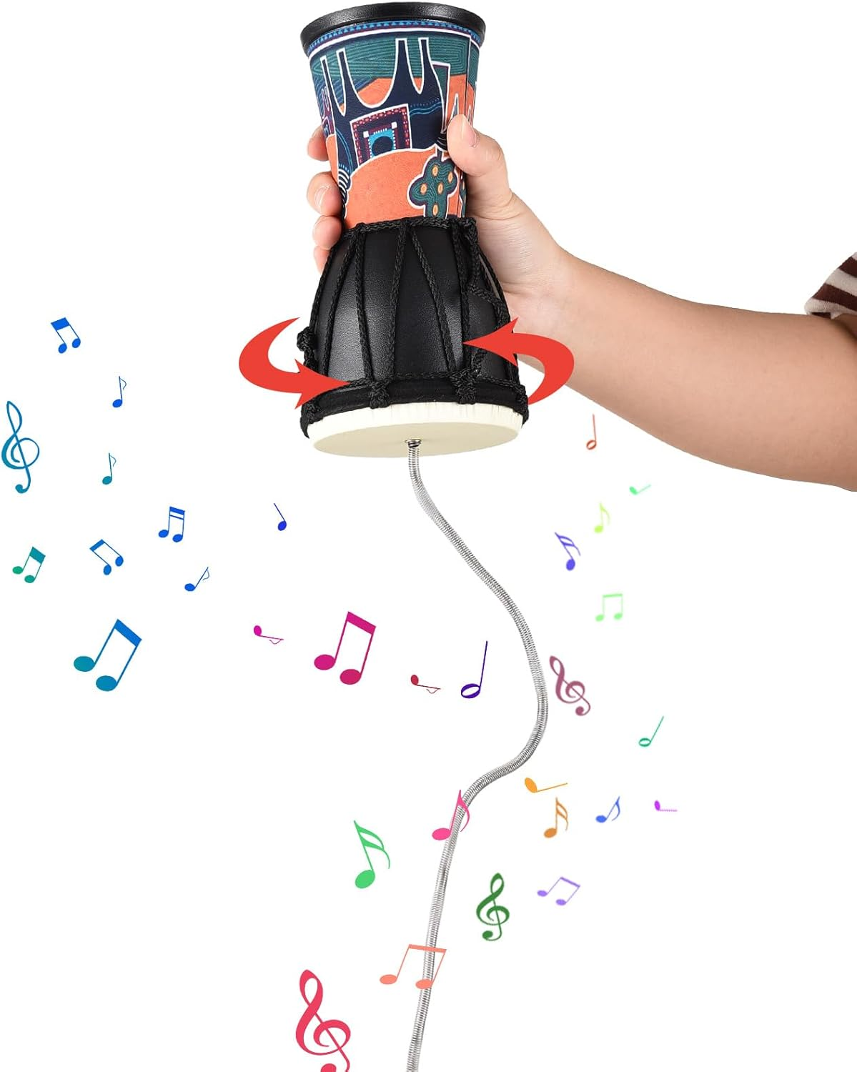 4 Inch Spring Drum Thunder Drum Sound Effect Instrument PVC Lightweight Portable Thunder Drum Brightly D Thunder Sound Simulation for Large Gatherings Sports Events S Type B