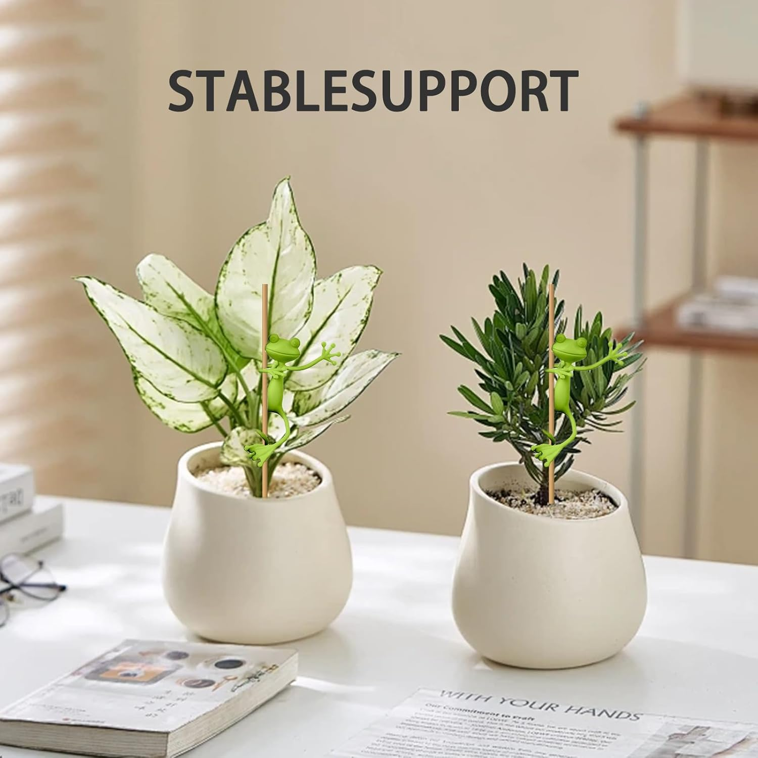 Frog Plant Stand, Green Cute Frog Clip Flowerpot Climbing, Plant Holder Flower Pot Hugger Decorations (10Pcs)