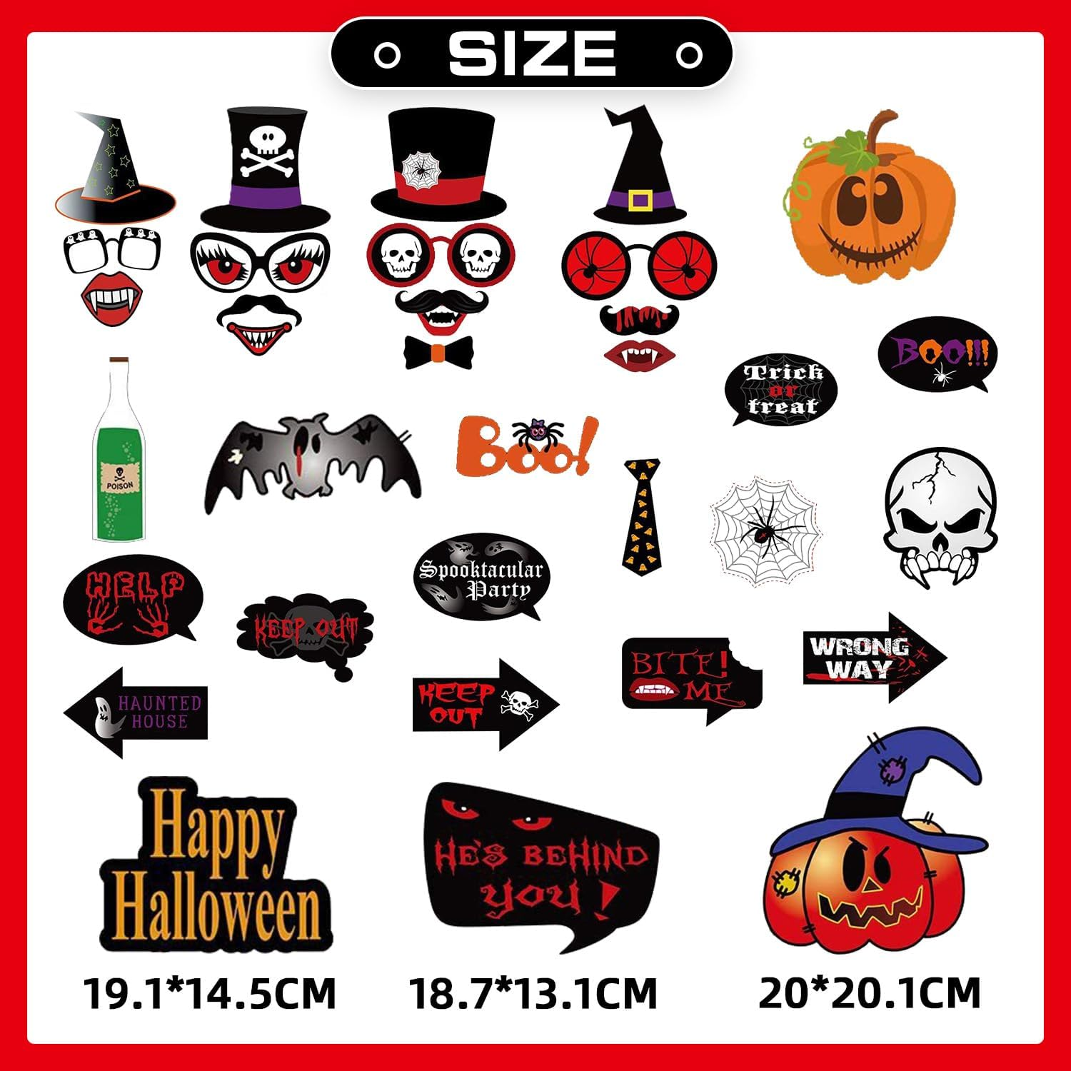 Halloween Photo Booth Props Kit Halloween Party Photo Props Decorations Party Favors for Halloween Party Photography Decoration 35Pcs image number 1