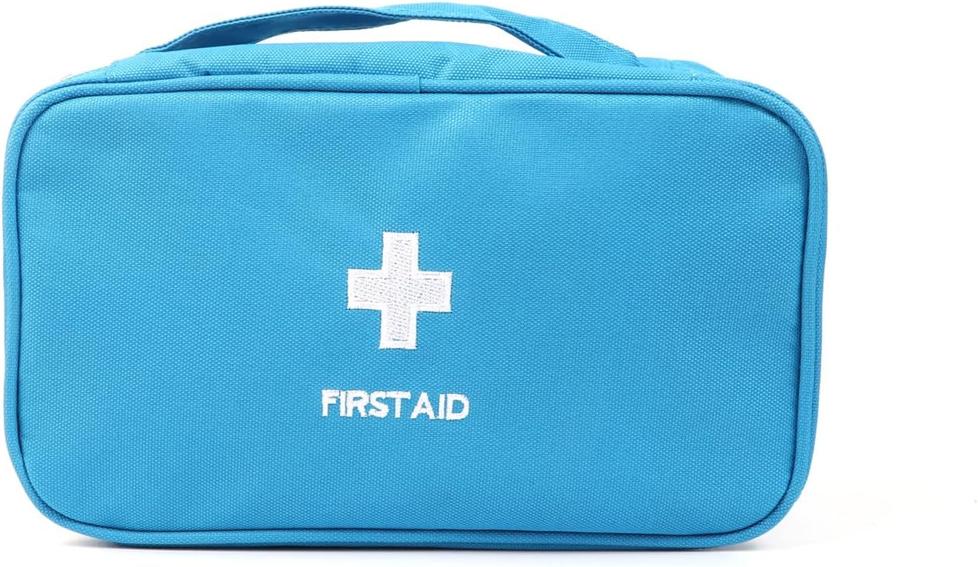 First Aid Pouch Empty, Red First Aid Bag First Aid Pouch Medical Bags for Home Emergency Travel Camping Hiking Outdoors First Responder (Blue Embroidery Bb) image number 2