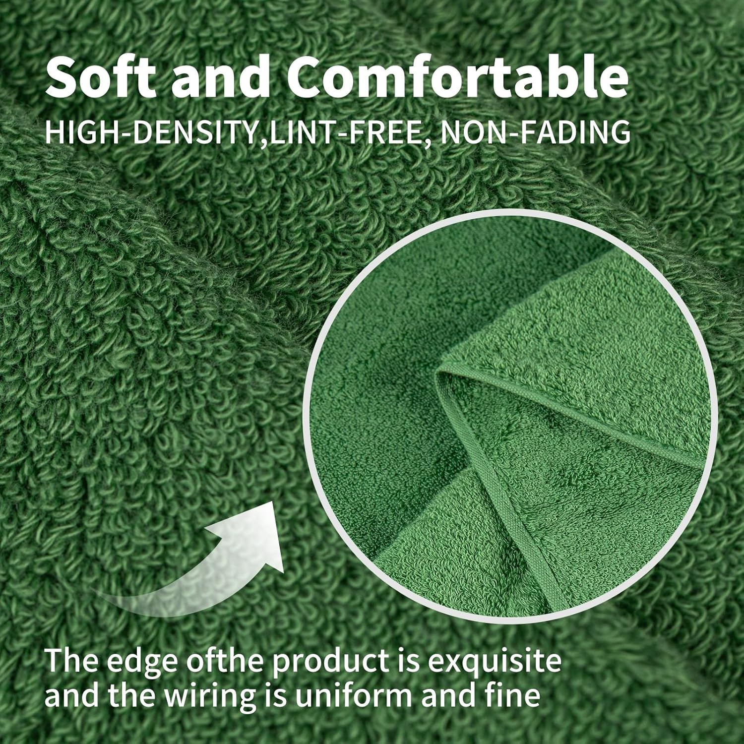 Towels for Bathroom - Ultra Soft Luxury Bath Towels Set of 3, 1 Oversized Bath Towel 1 Hand Towel 1 Washcloth, 100% Cotton Towels, Highly Absorbent, Quick Drying Larger Size Bath Towel Sheets - Green