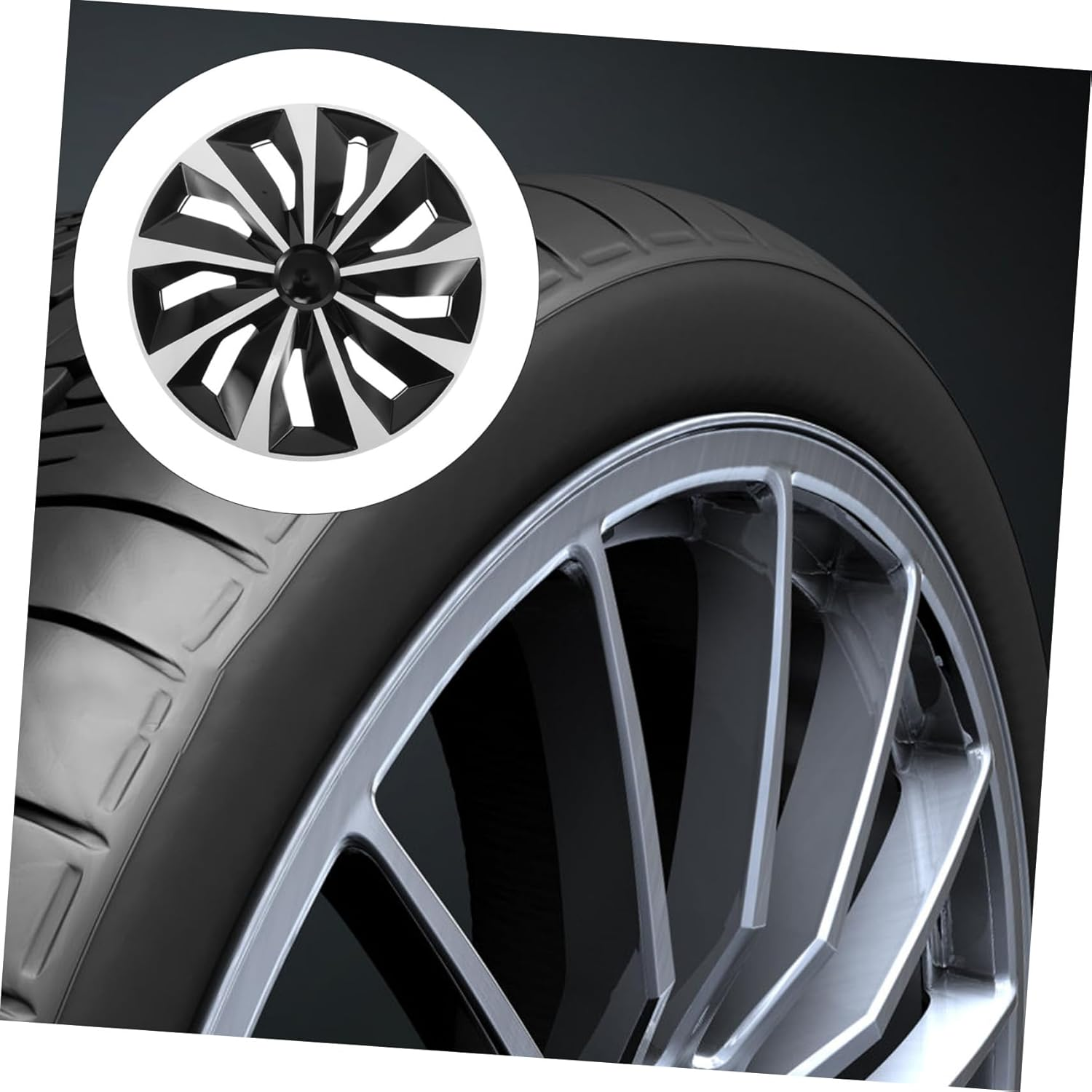 Happyyami Universal 15-Inch Car Wheel Hubcap Cover Set Plastic Decorative Tire Covers for Vehicles Sturdy Steel Rim Protection for Cars and Suvs image number 4