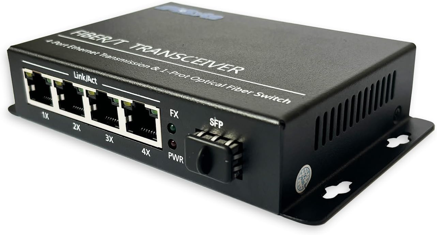 Jm-Byte Unmanaged Fiber Media Converter, Ethernet Switch, 4 &times; 10/100/1000Mbps RJ45 Ports, 1 Gigabit SFP Uplink, Auto-Mdi/Mdix, Plug & Play, No Configuration Required, Metal Casing (JM-CN2053-G) image number 5