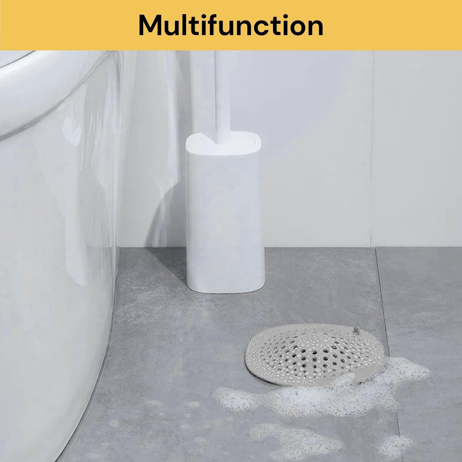 EZONEDEAL Hair Catcher Drain Cover Shower Silicone Hair Stopper with Suction Cup Easy to Install Bathroom Tubs Bathtub Kitchen Strainer Sink Waste Filter Mat (Orange) - Grey image number 6