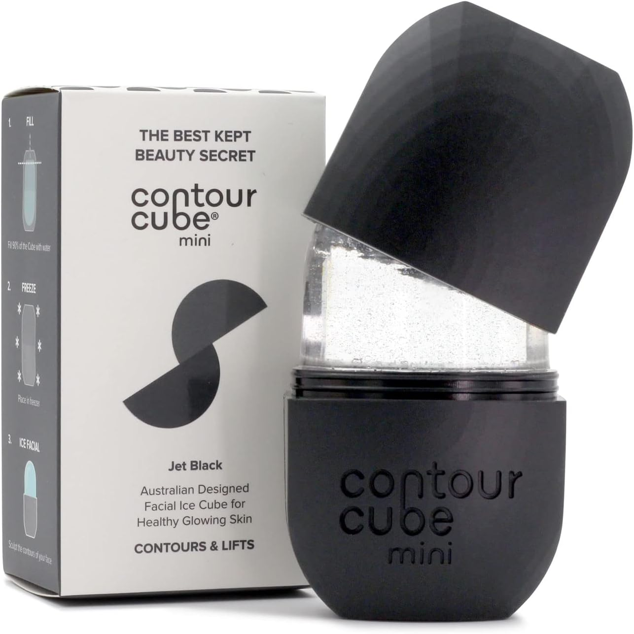 Contour Cube Mini - Revolutionary Ice Roller for Sculpting & De-Puffing - Face Ice Roller & Massager - Ice Mold for Face - Compact Skin Care Tools for Daily Skincare & Travel - Marble