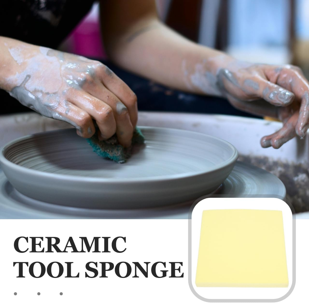 Tofficu Pottery Foam Pad 17.68X17.68 Inch, Square Craft Sheet for Glazing & Pressing, Table Runner Mold Tool, Making Bowls Plates, Ceramic Painting Supplies