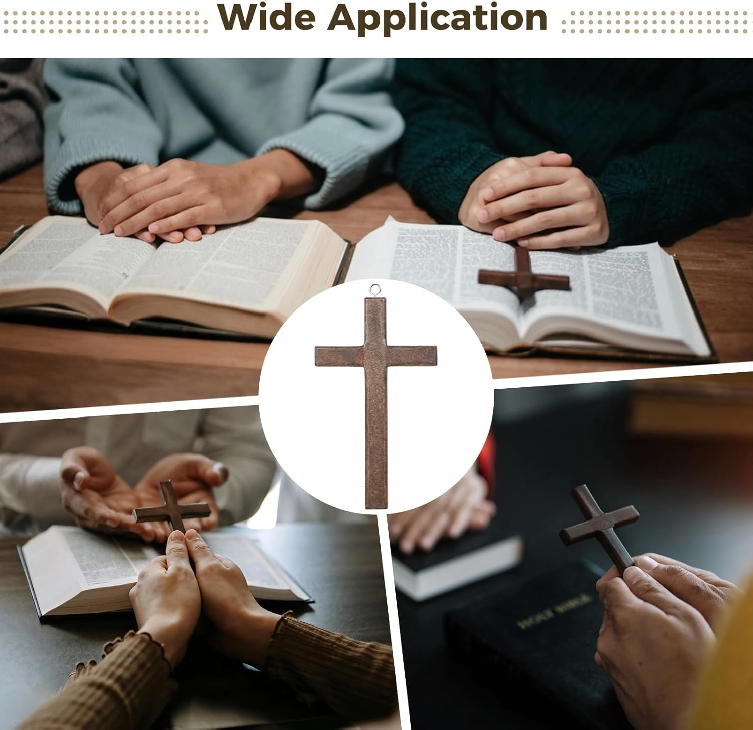 24 Pcs Brown Handcrafted Wooden Crosses, Small Pocket Prayer Crosses, Crosses for Crafts, T-Shaped Wooden Crosses with Hanging Hooks, Ideal for Religious Gifts and DIY Projects image number 4