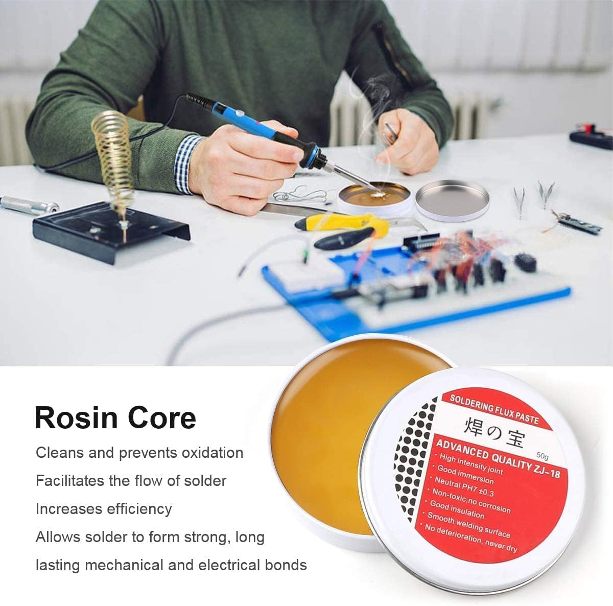 2Jar Solder Flux,No-Clean Solder Paste, Flux for Soldering, Rosin Soldering Flux Paste for Lead-Free Electronics Soldering and Soldering Diy(100G) image number 6