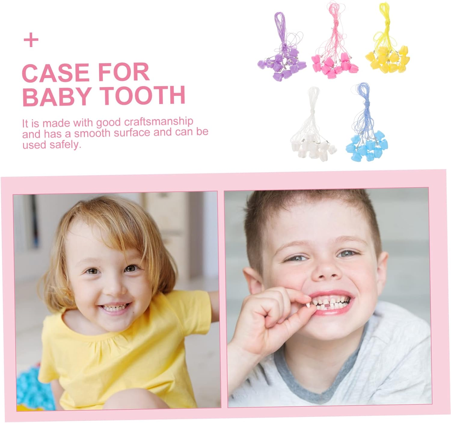 Baby Tooth Keepsake Organizer Box for Kids 50Pcs Baby Tooth Holder Storage Case for Childhood Memory Random Color image number 4