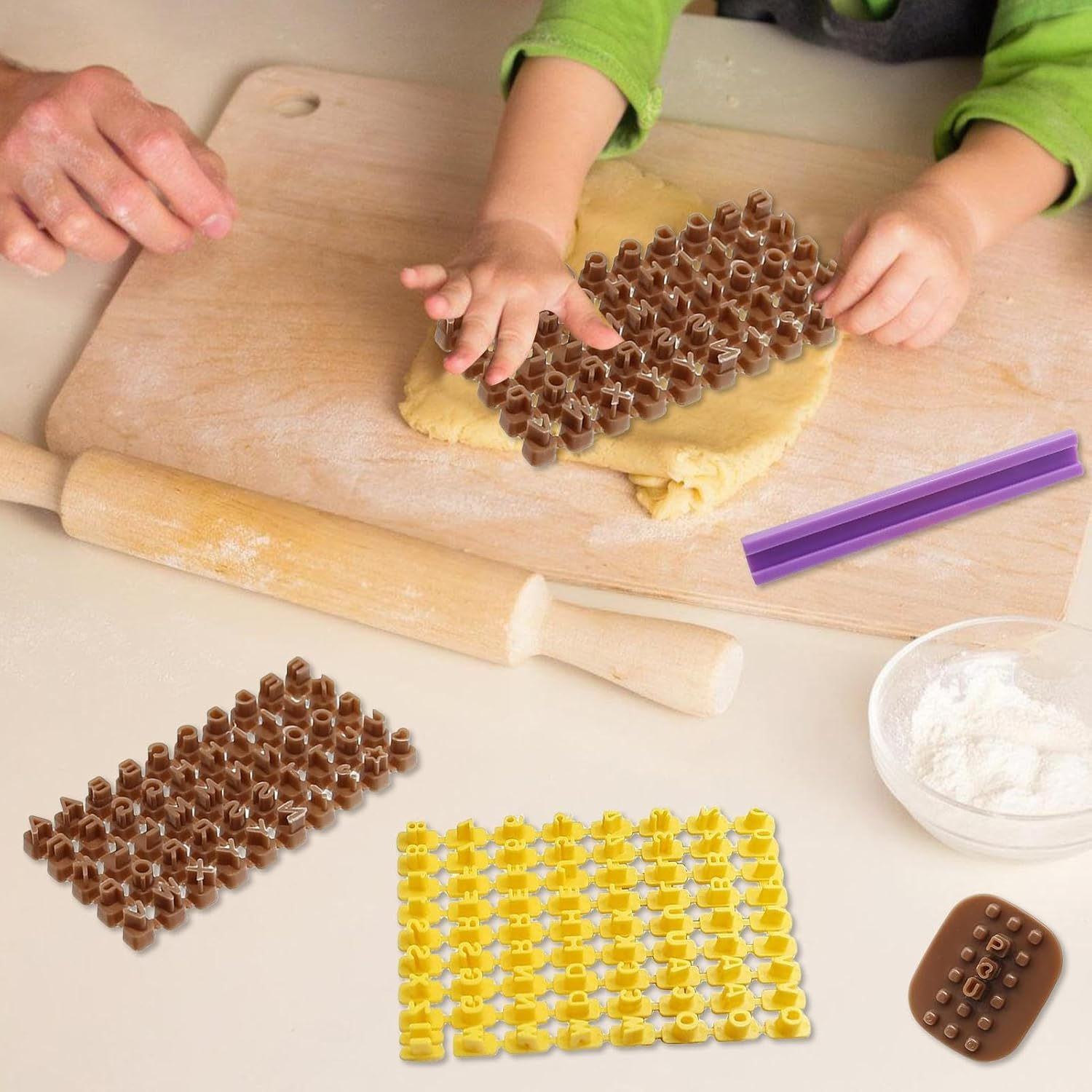 Letter Numbers Molds, Alphabet Cutters, 172 Pcs/Set Christmas Cookie Cutters Baking Molds, Creative Cookie Press, Funny Cookie Cutters for Fruit, Cookies, V