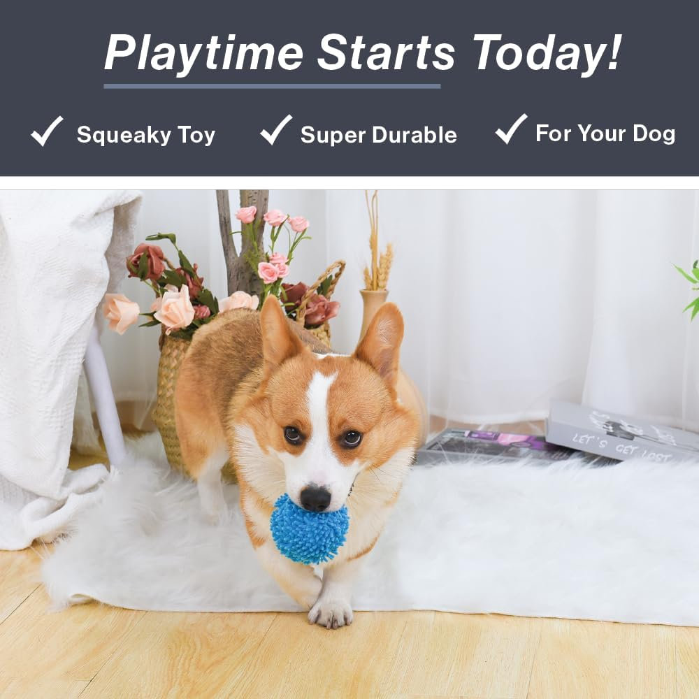 Hugsmart Pet &ndash; Spiky Monster Dog Balls (3-Pack) | Plush Squeaky Ball for Dogs, Small, Medium Breeds ｜No Stuffing, Interactive Fetch, Squeaky Dog Toys for Aggressive Chewers, Designed in Canada image number 3