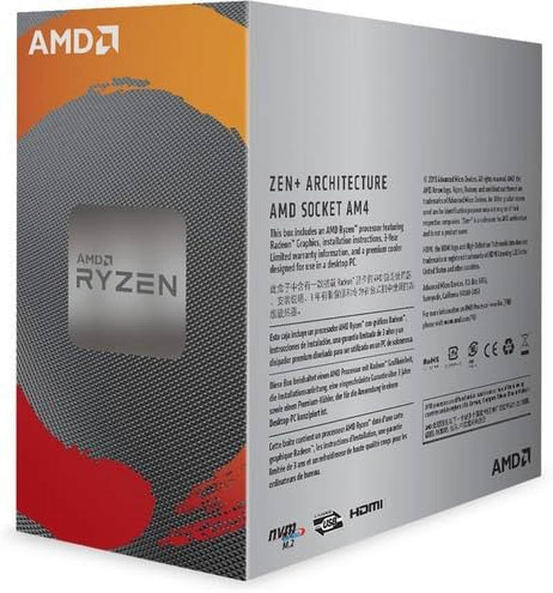 AMD Ryzen 3 3200G 3.6 Ghz Quad-Core AM4 Processor 65W (Renewed)
