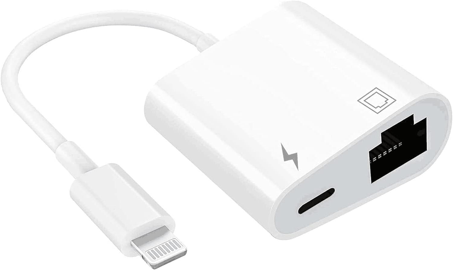 Lightning to Ethernet Adapter, for Apple Mfi Certified 2 in 1 RJ45 Ethernet LAN Network Adapter for Iphone/Ipad/Ipod, Supports 100Mbps Ethernet Network with Charge Port image number 3