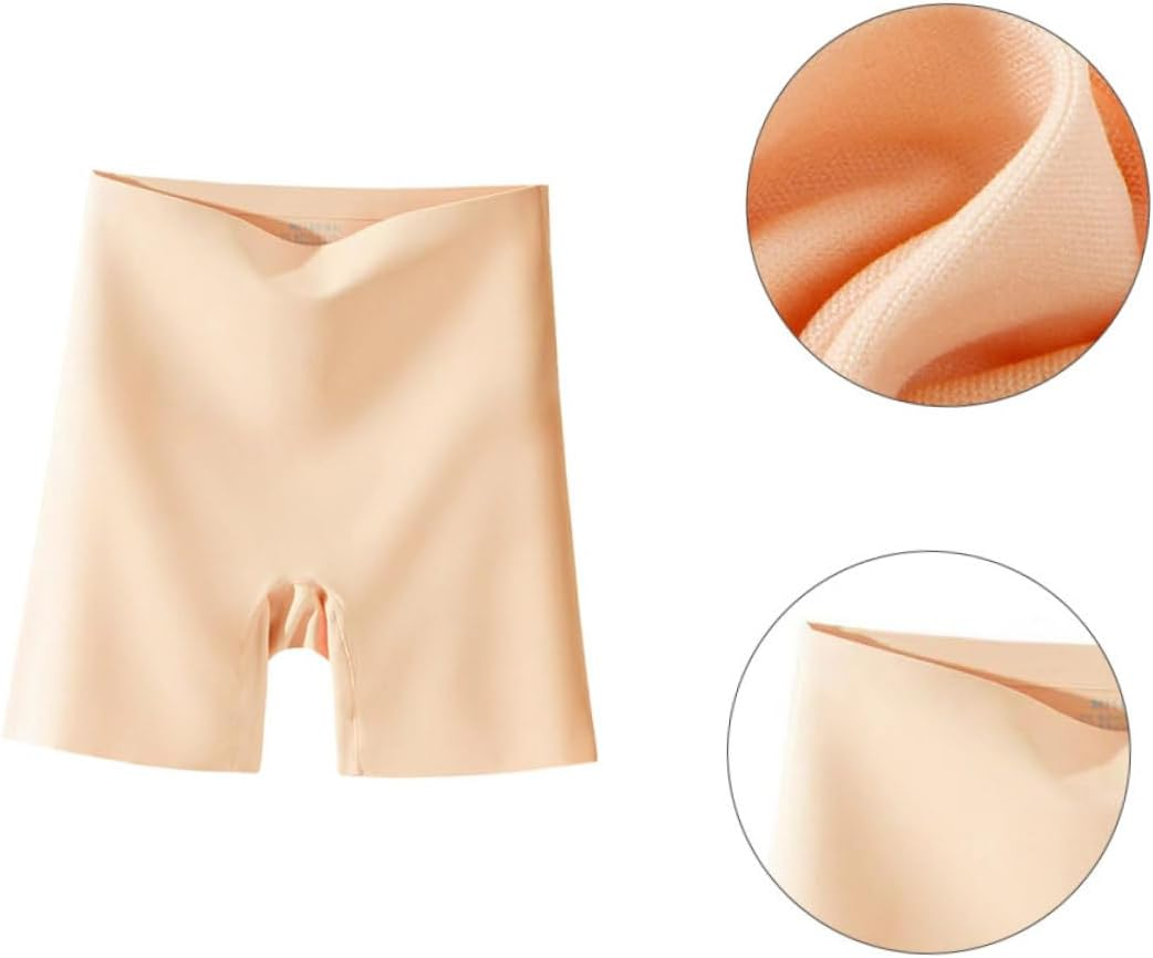 Healvian High Waist Maternity Underwear Women Panties Breathable Ice Silk Seamless Anti-Exposure Safety Shorts Tummy Control for Pregnancy and Postpartum Khaki image number 2