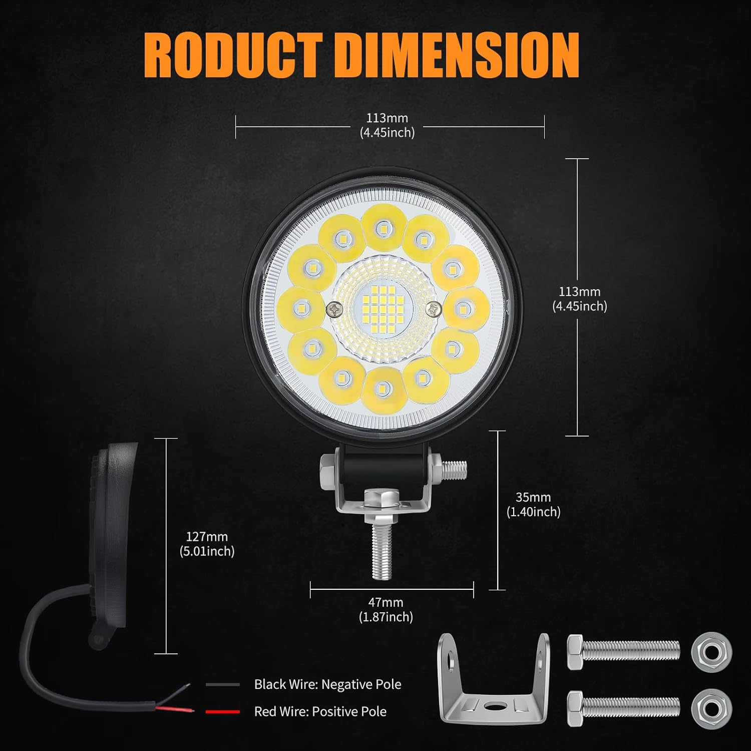 Tootoo LED off Road 4Inch 123W LED Bar Offroad 4X4 Spotlight 12V-32V (1X) image number 4