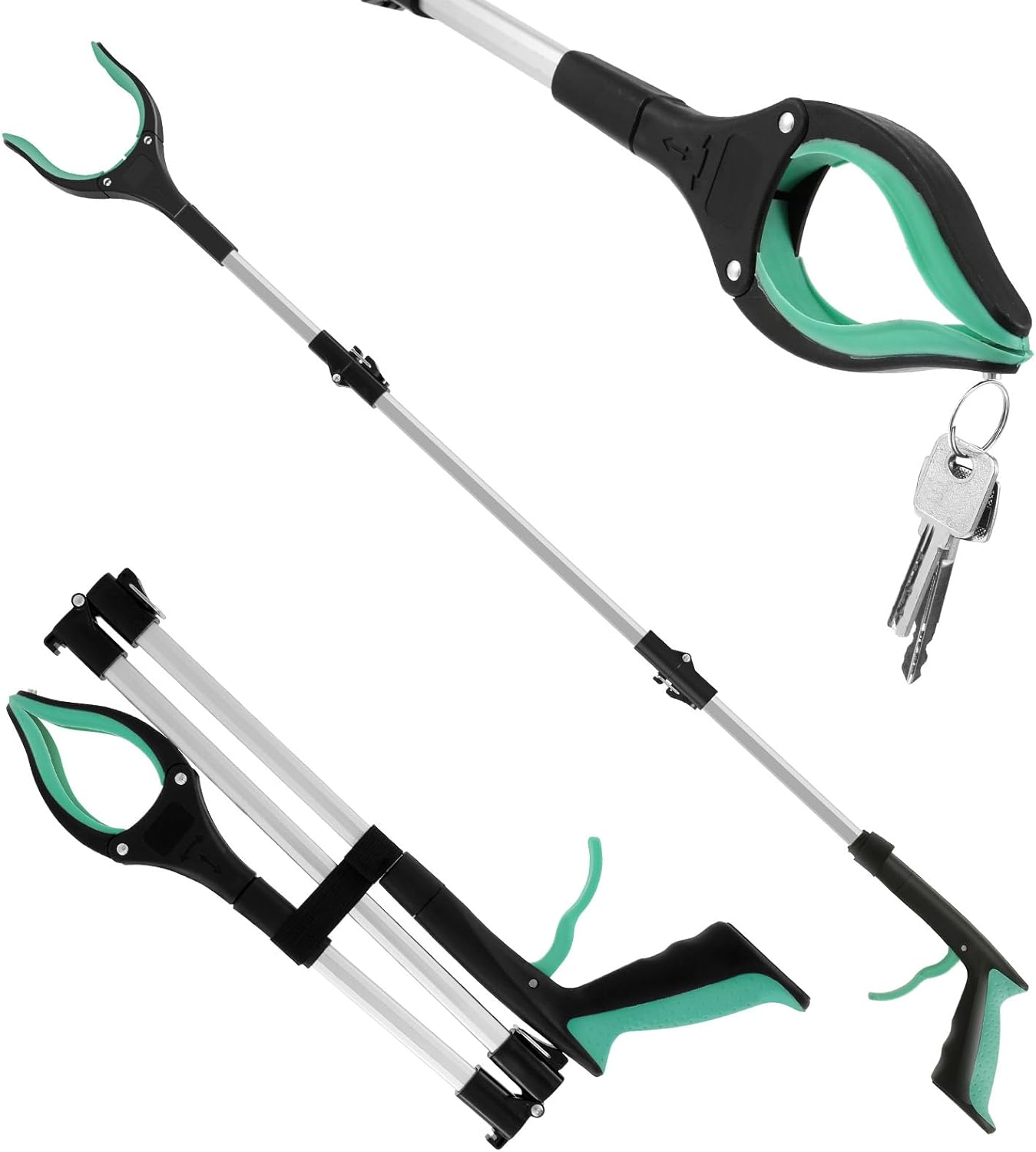 Litter Picker Grabber Stick Handy Helping Hand Grabber for Disabled Foldable Litter Grabber with Non-Slip Jaws Portable Grabber Pickup Tool Grabber Reaching Aid for Elderly Indoor Outdoor 43In Pouywh image number 5