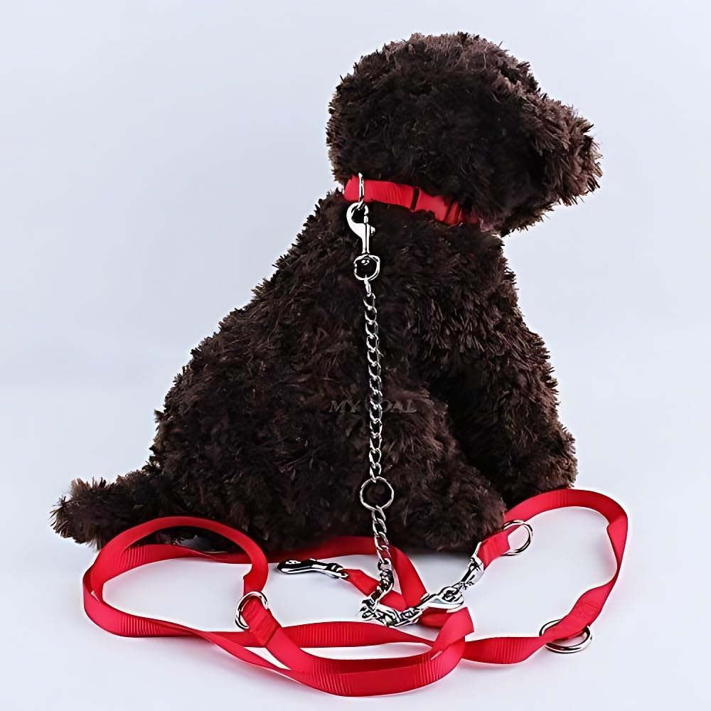 Yosoo Double Dog Coupler Twin 2 Way for Two Small Pet Dogs Walking Leash Safety Chain image number 6