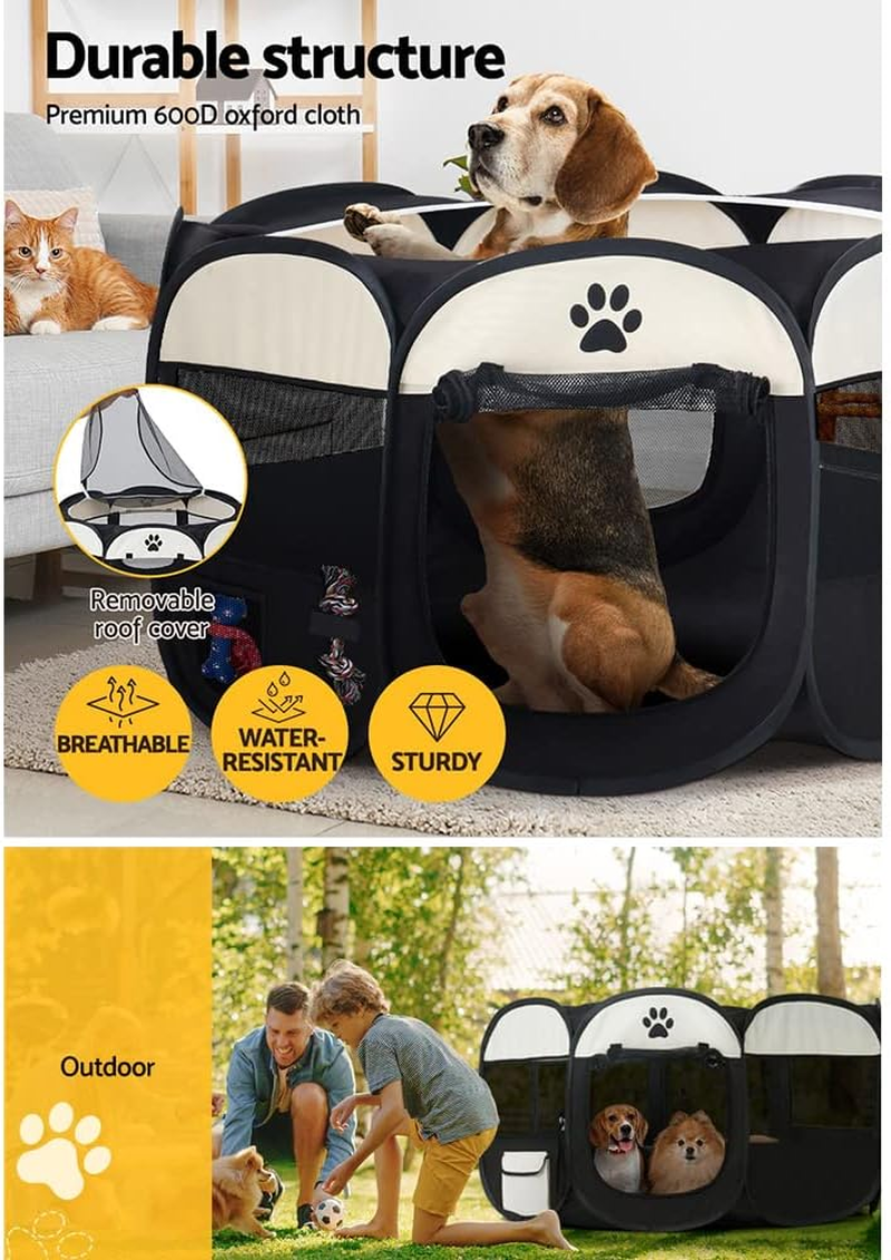 I.Pet Pet 3XL Large 8 Panel Dog Playpen Rabbit Play Pen Playpens Fence Cage Cages Puppy Exercise Enclosure Crate Pets Barrier Portable Outdoor Indoor Run Gate Guinea Pig Heavy Panels Kennel image number 4