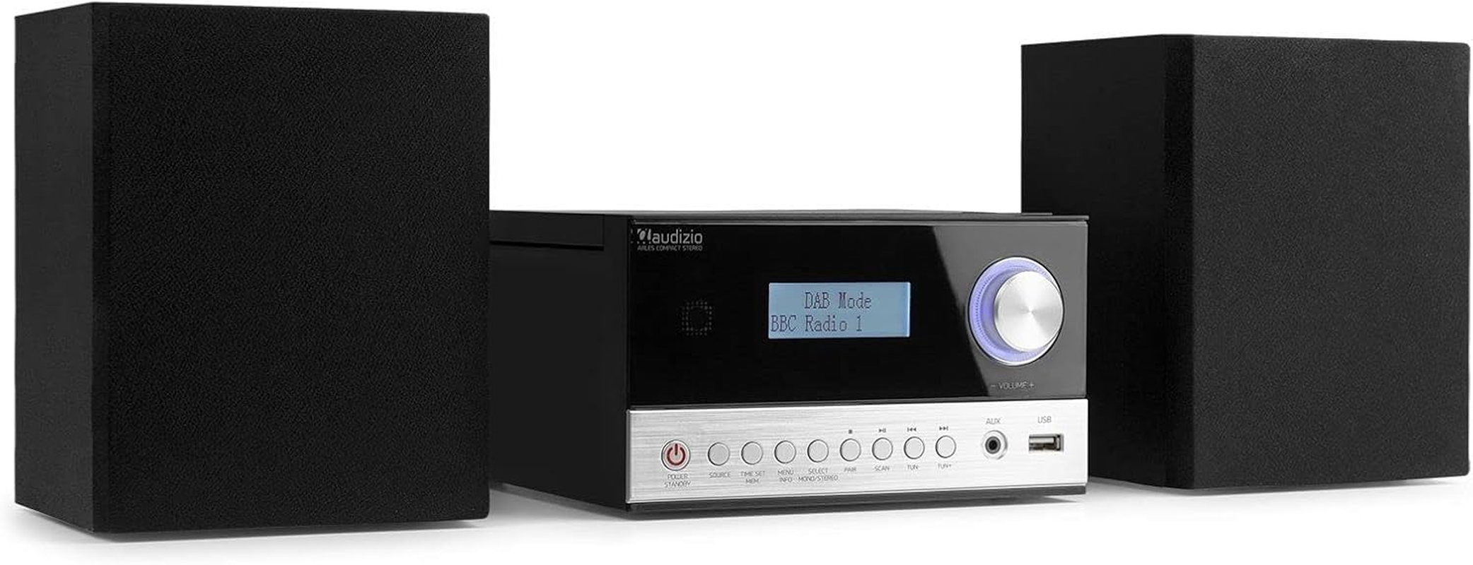Audizio Arles &ndash; Micro Hifi System DAB+ Black/Silver, FM, CD, MP3, USB image number 1