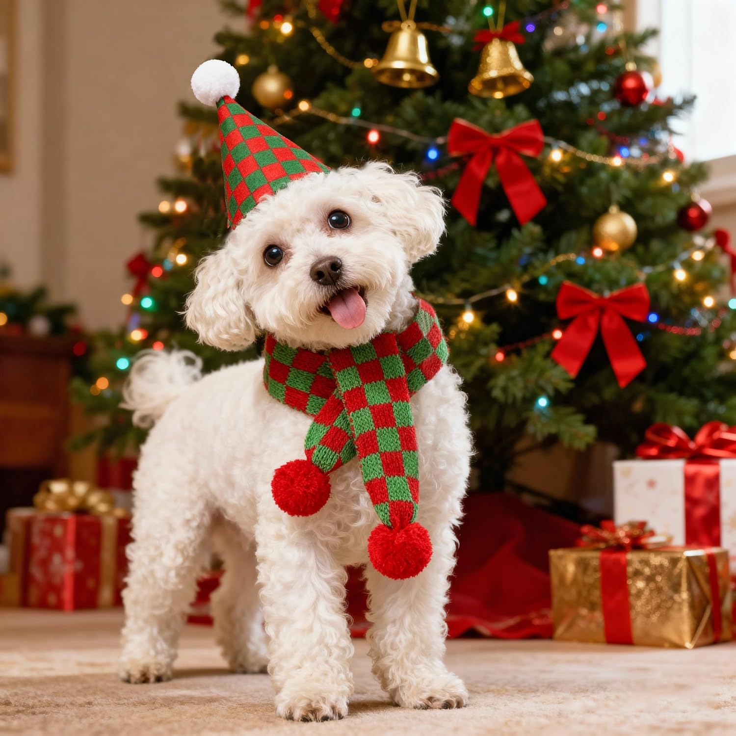 Christmas Dog Costume Checked image number 6