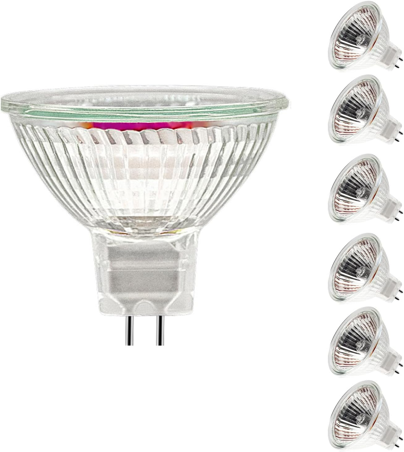 Jaenmsa MR16 Halogen Bulbs, Halogen 12 V 20 W, GU5.3 Halogen Spotlight 2700 K Warm White, MR16 Halogen Bulbs Dimmable, Halogen Reflector Light Bulb Bulbs Bi-Pin, Ceiling Bulbs 280 Lm, Pack of 6 image number 5