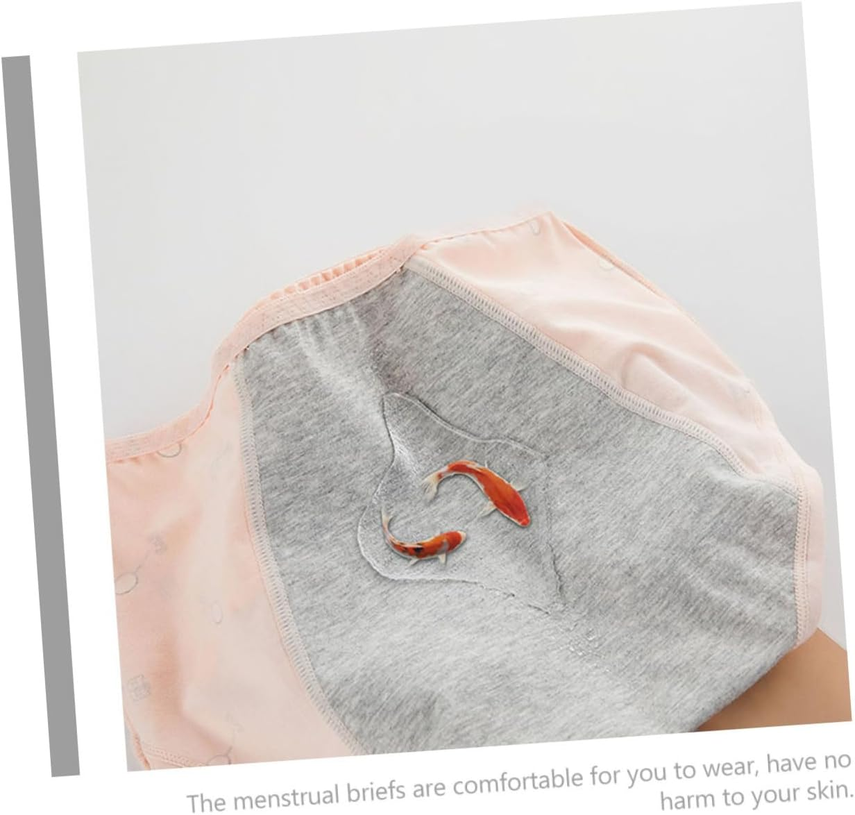 3Pcs Women Menstrual Underpants Medium Waistline Safety Pants with Leakage Protection Comfortable Period Briefs Shrimp Lake and Grey image number 3