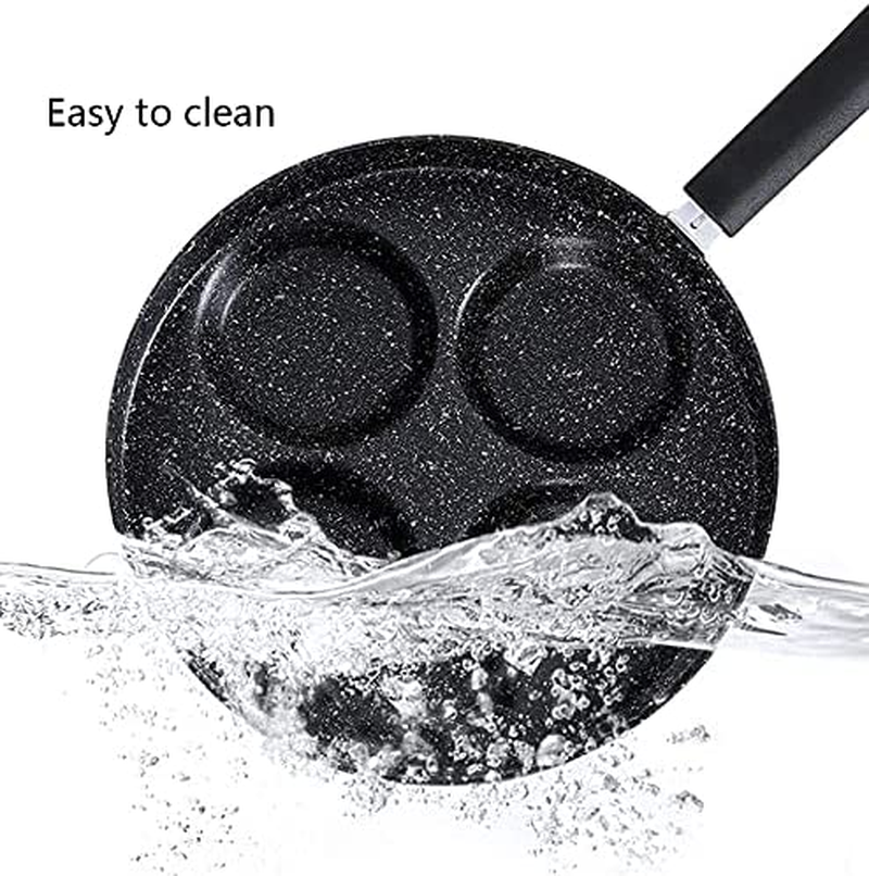 SEHORTREE Heart-Shaped 4-Cup Egg Frying Pan, Non-Stick, 9.4" (Heart-Shaped), 4 Eggs at Once, Gas & Induction Compatible - Heart-Shaped image number 3