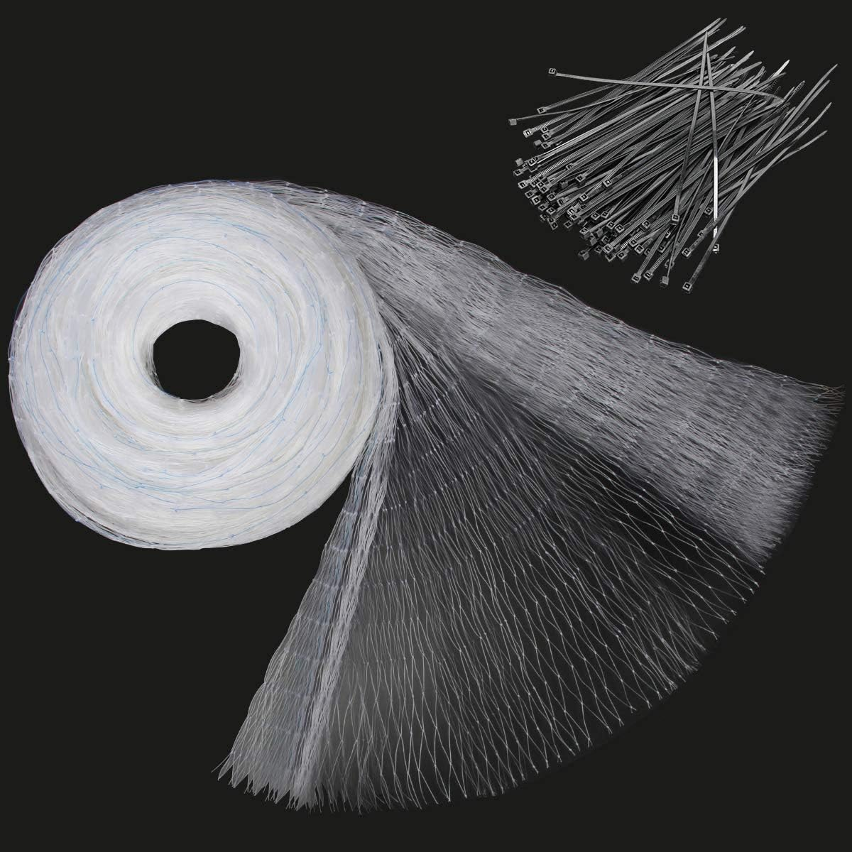 Coolrunner Anti-Bird Netting, 33FT X 16.4FT Bird Net, Nylon Garden Netting with 100Pcs Cable Ties Protect Garden Farm Fruit and Vegetables from Birds, Deer image number 3