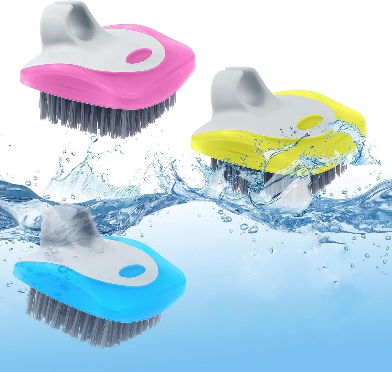 WADY 3-Piece Fruit & Vegetable Cleaning Brushes Set Potato, Mushroom & Veggie Scrubbers Multi-Purpose Kitchen Brush Set with Durable Bristles for Effective Cleaning (Yellow, Red, and Blue) image number 4