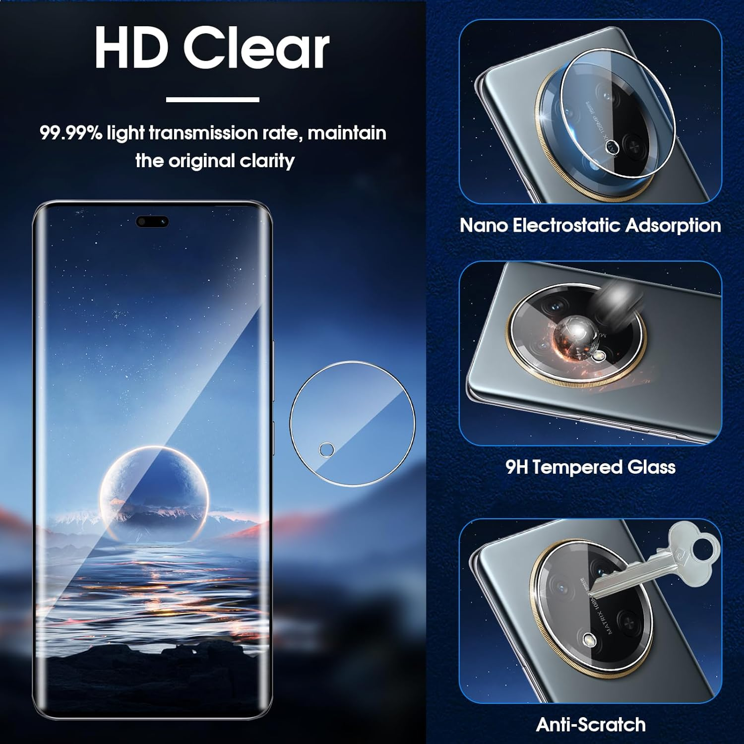 Lutree Tempered Glass Screen Protector for Honor Magic 7 Lite 5G, Pack of 2 + 2 3D Protective Glass and Camera Protection, 9H Hardness HD Screen Protector, Anti-Scratch, Bubble-Free Screen Protector