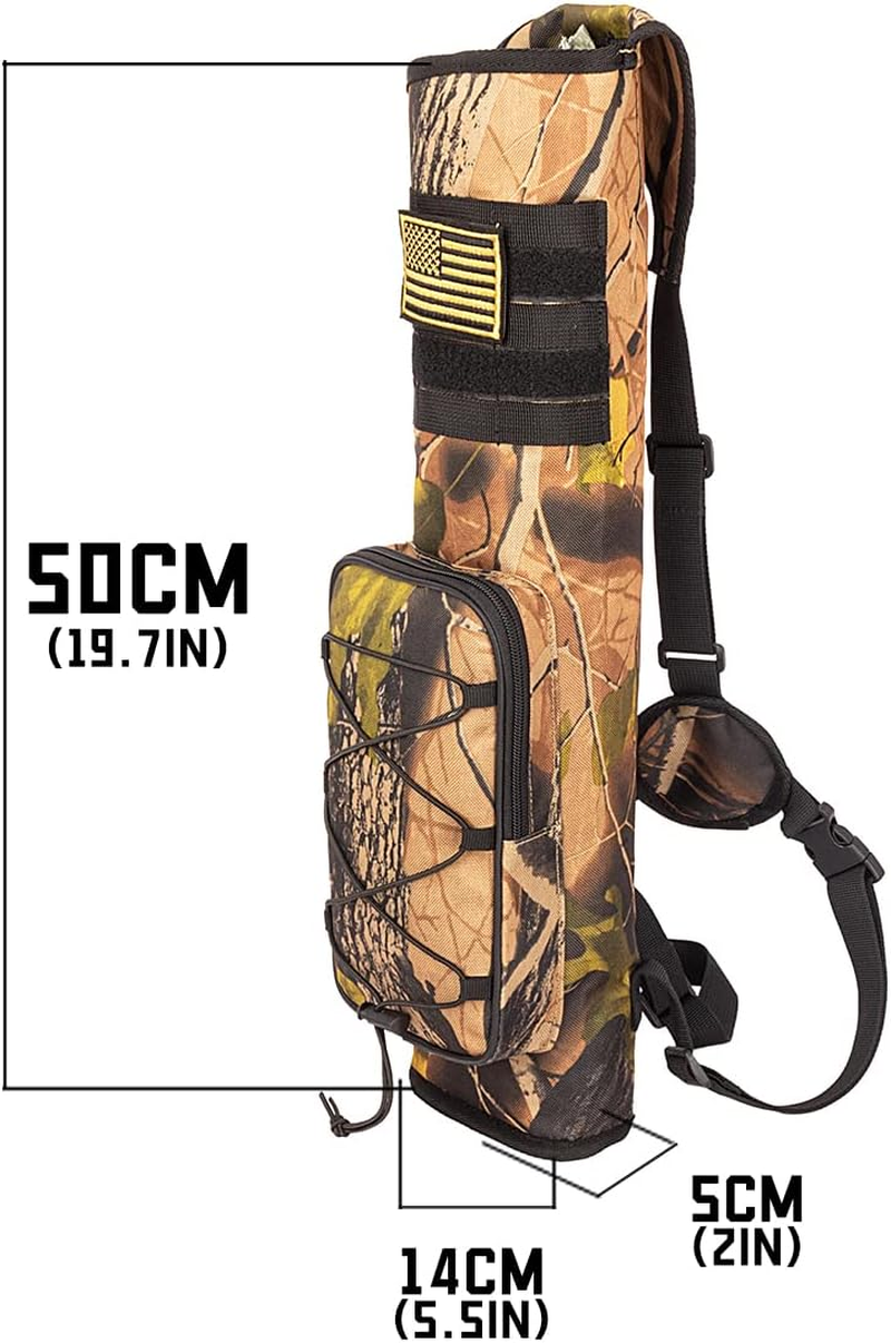 Arrow Quiver Archery Arrow Quiver Holder Adjustable Arrow Backpack Bag Holder Hip Archery Shoulder Bag Back Quiver for Bow and Target Practicing