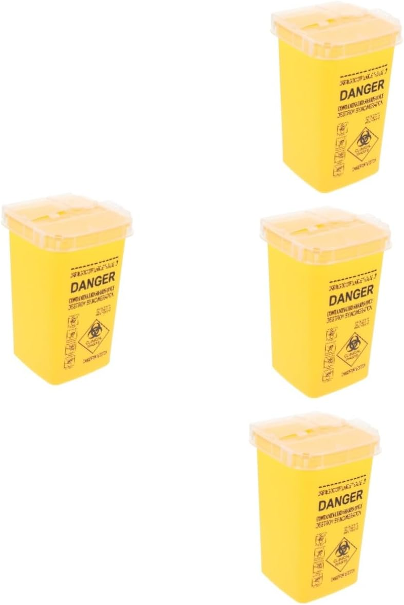 Baluue 2Pcs Waste Sharps Container Tattooing Needle Disposal Containers Sharps Bucket Travel Sharps Container Small Sharps Container Needle Sharps Container Sharps Waste Bucket Pp