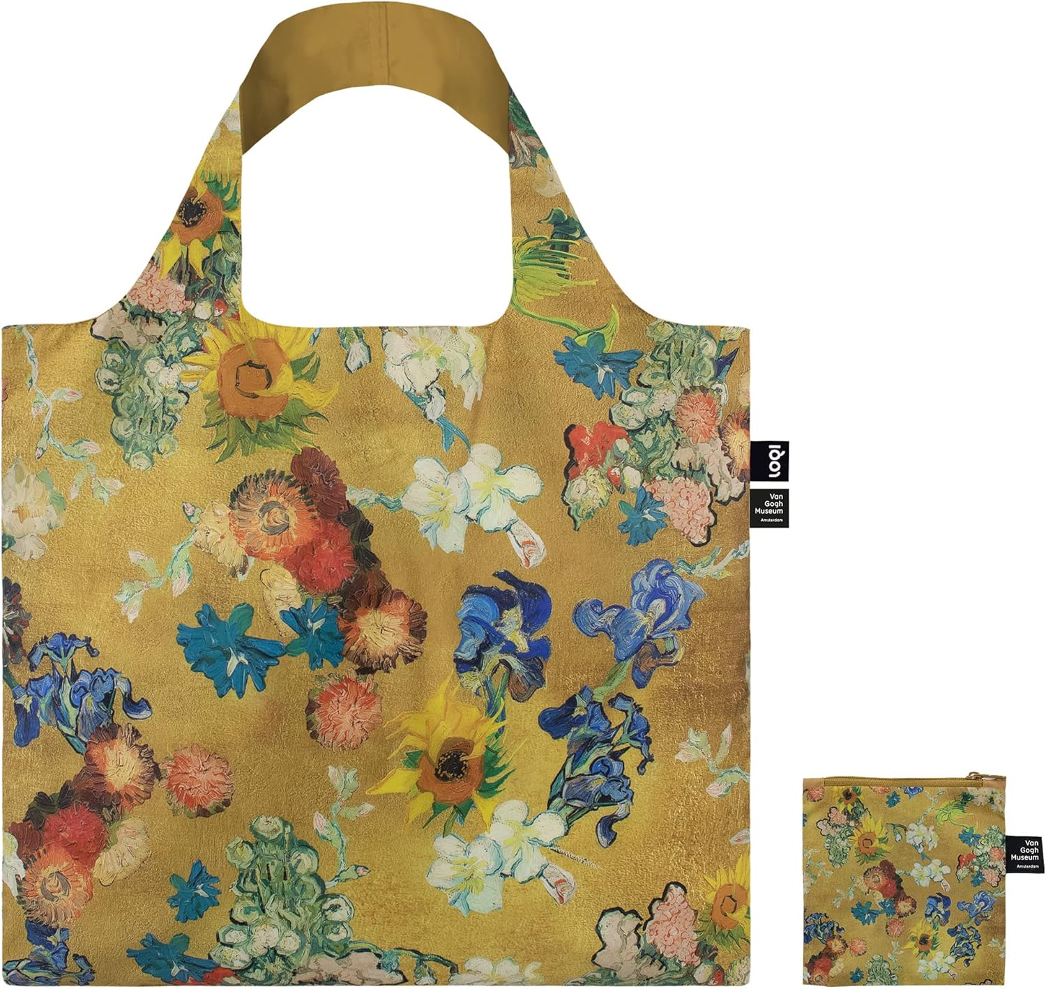 LOQI Van Gogh Bouquet 50Th Wedding Anniversary Gold Multi Coloured Contemporary Bag, Colourful, 50 X 42 Cm, Contemporary image number 3
