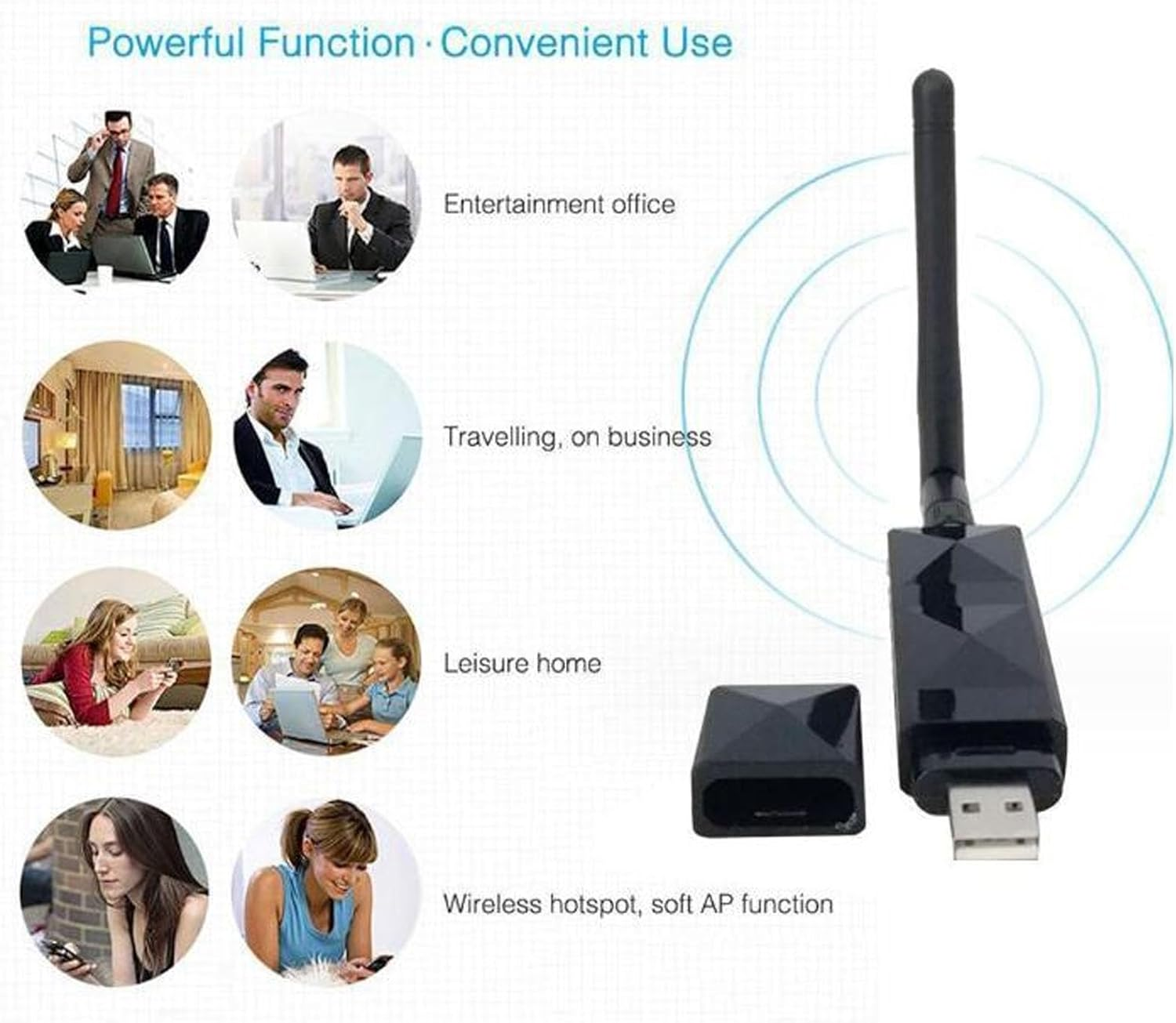 150Mbps Wireless USB Wifi Adapter with AR9271 Chipset, Detachable Antenna, High Speed Network USB Dongle Stick Adapter for 7 8 10, Linux, Atheros Chip, IPTV Set Top Box image number 1