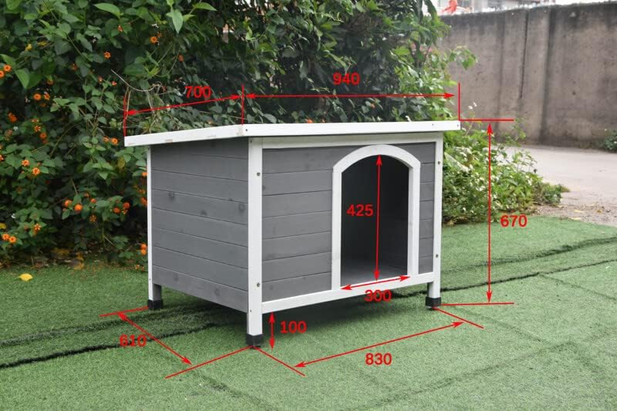 Wooden Pet Dog Kennel Timber House Cabin Wood Log Box Home image number 2