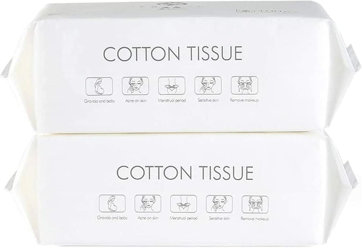 200 Sheets Disposable Facial Towel, 100% Cotton Fiber Dry Wipes, Dry and Wet Use Cleaning Wipes for Sensitive Skin, Makeup Removing, Surface Cleaning image number 2