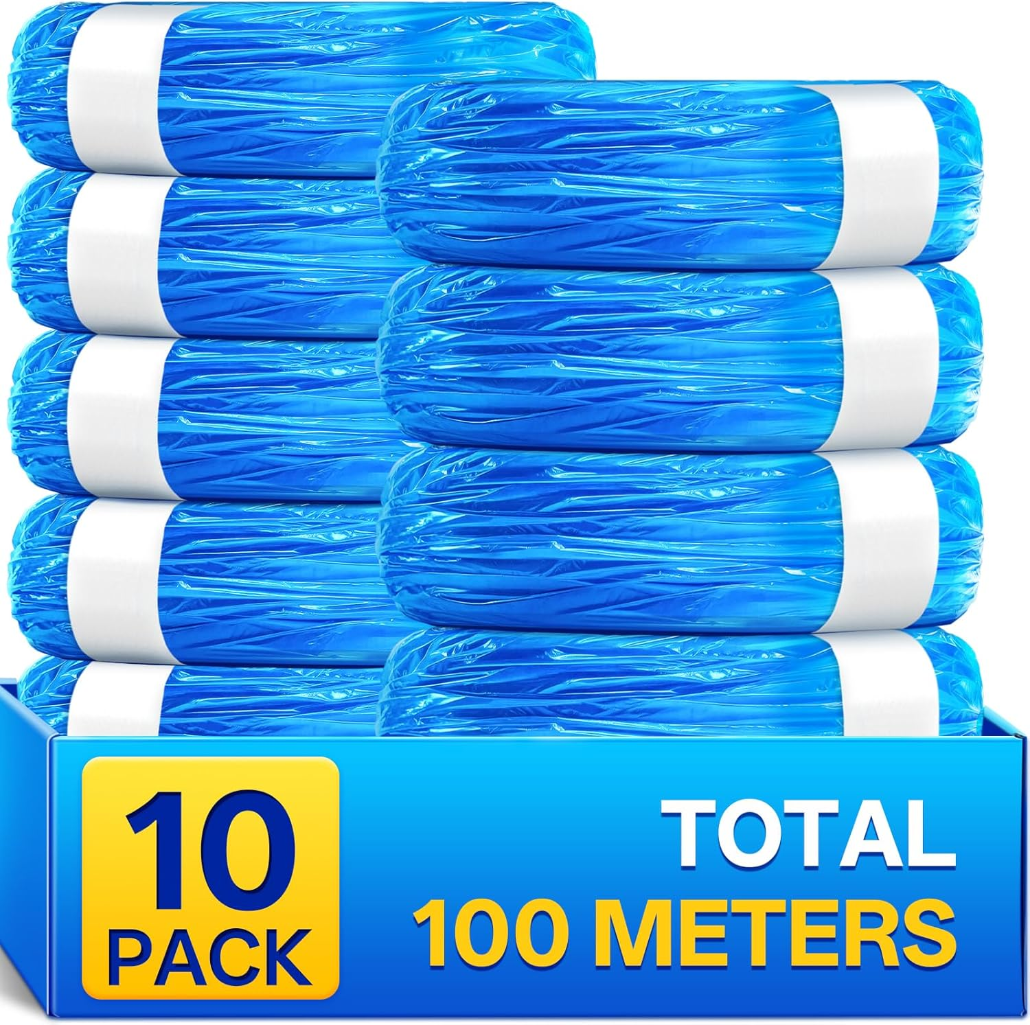 10 Pack Nappy Bin Refill Bags (10 Meters Each) Compatible with Tommee Tippee Twist & Click Refill for All Models Bins,Nappy Bags Disposable-Max Odor Protection Baby Diaper Bin Bag Liner Pails